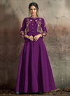 Purple Colour Latest Fancy Designer Festive Wear Soft Tapeta With Embroidery Work Gown Collection 1406-D